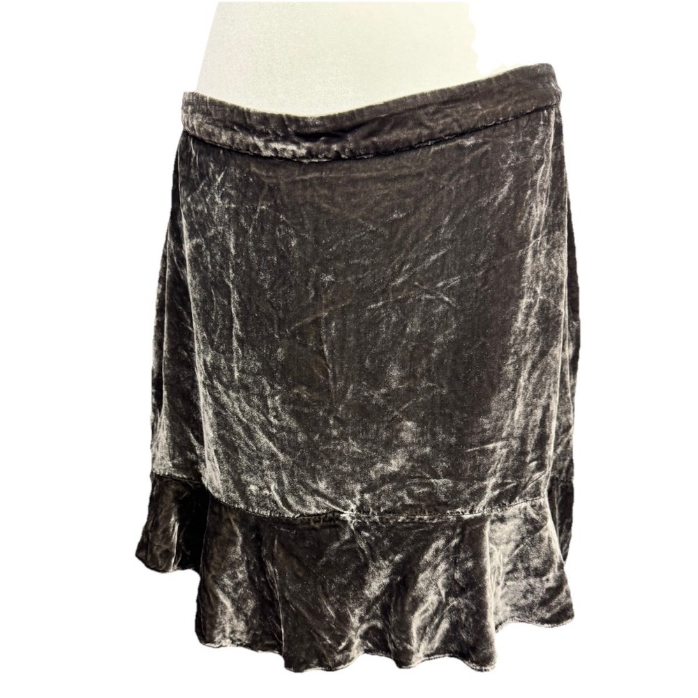 Madewell Velvet Mini‎ Skirt Gray Lined Textured Soft Women's S Whimsigoth Boho